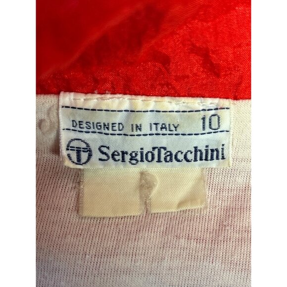 Vintage Sergio Tacchini Womens Colorblock Windbreaker Jacket Size 10 Red Multico - Picture 6 of 10